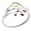 925 Sterling Silver & Genuine Baltic Amber Modern Ring - M477