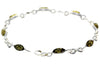 925 Sterling Silver & Genuine Baltic Amber Bracelet 19 cm  - M540