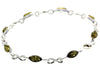 925 Sterling Silver & Genuine Baltic Amber Bracelet 19 cm  - M540