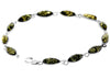 925 Sterling Silver & Genuine Baltic Amber Classic Link Bracelet - M566