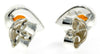 Designer Silver & Amber Stud Earrings Little Pears - SilverAmberJewellery