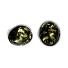 925 Sterling Silver & Baltic Amber Large Oval Classic Studs Earrings - M645