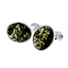 925 Sterling Silver & Baltic Amber Large Oval Classic Studs Earrings - M645