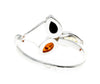 Designer Modern Amber & Sterling Silver Ring - SilverAmberJewellery