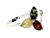 Designer Modern Amber & Sterling Silver Ring - SilverAmberJewellery