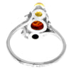 925 Sterling Silver & Genuine Baltic Amber Modern Ring - M737