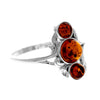 925 Sterling Silver & Genuine Baltic Amber Modern Ring - M737