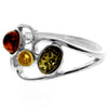 925 Sterling Silver & Genuine Baltic Amber Modern Ring - M738