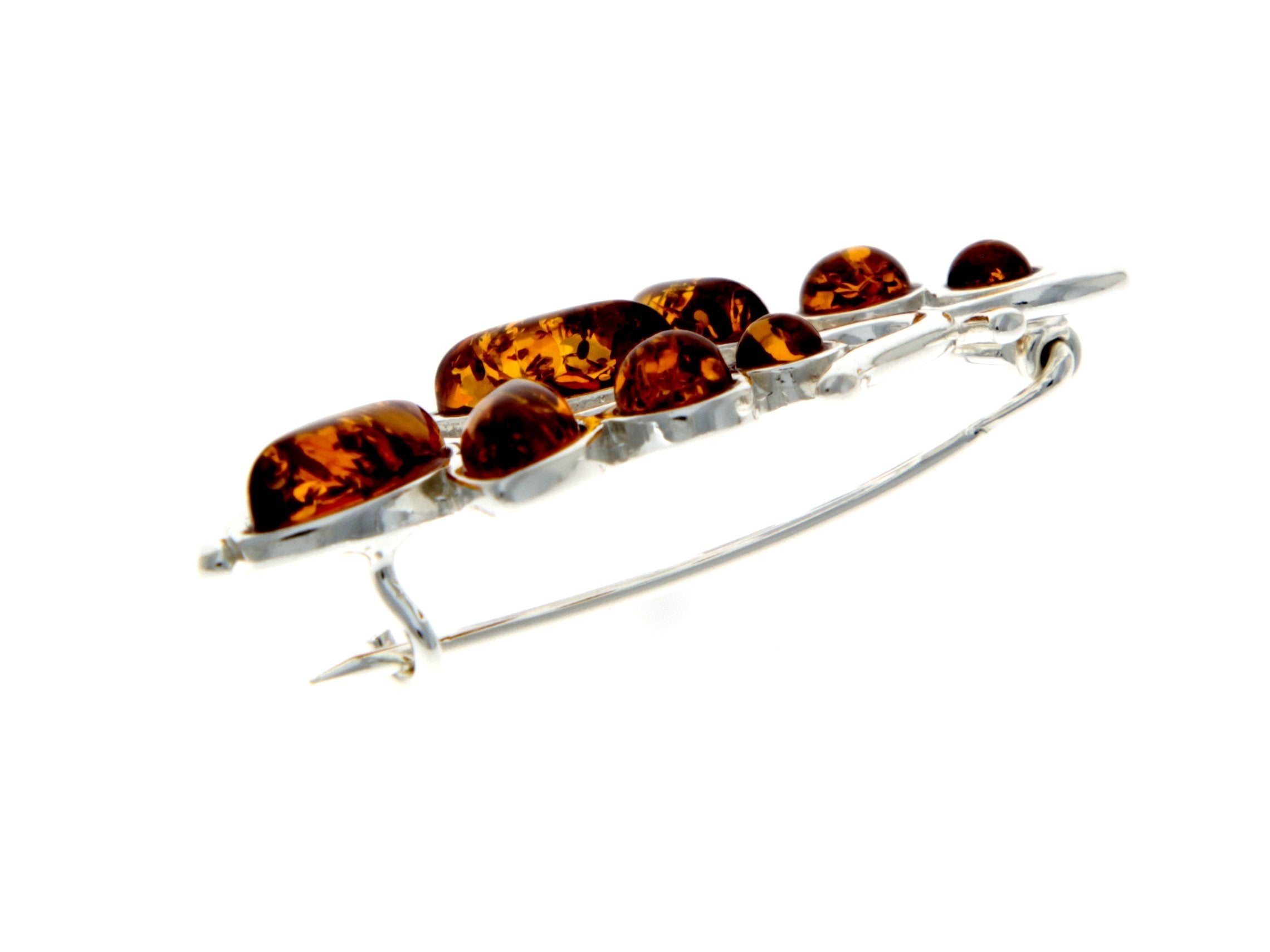 Modern design Baltic Amber Brooch - SilverAmberJewellery