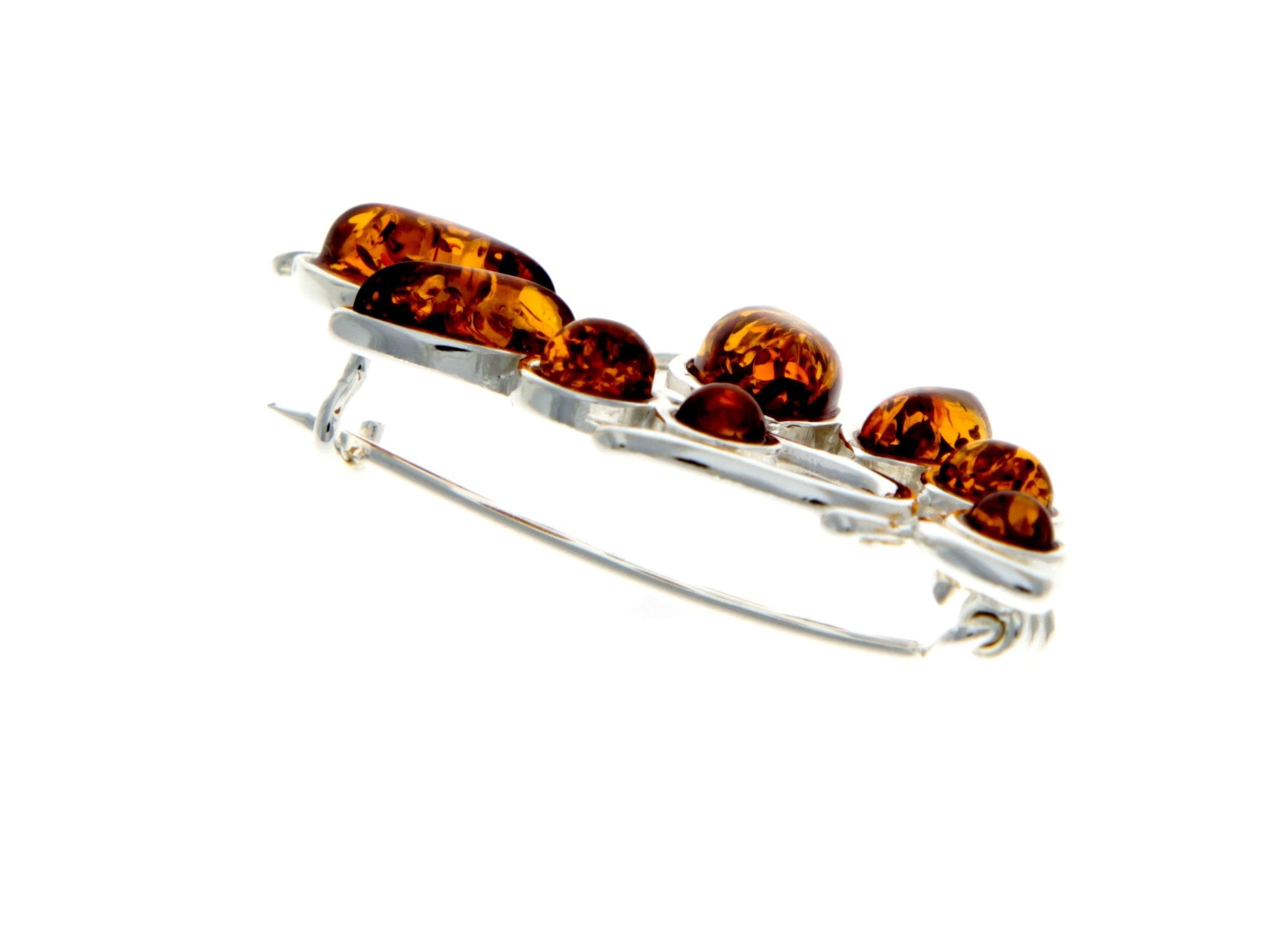 Modern design Baltic Amber Brooch - SilverAmberJewellery