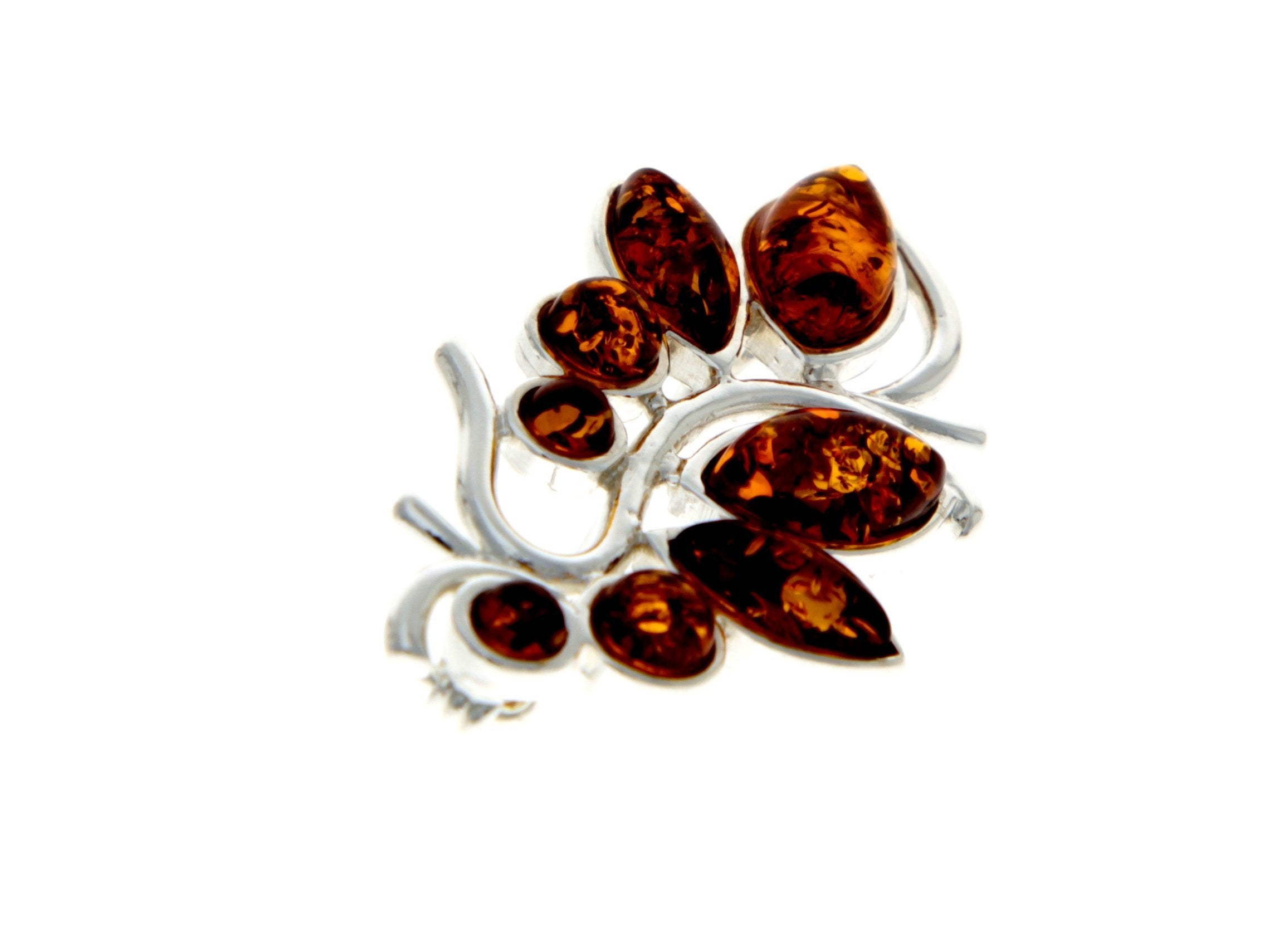 Modern design Baltic Amber Brooch - SilverAmberJewellery