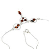 925 Sterling Silver & Genuine Baltic Amber Multi Stones Modern Necklace - M912