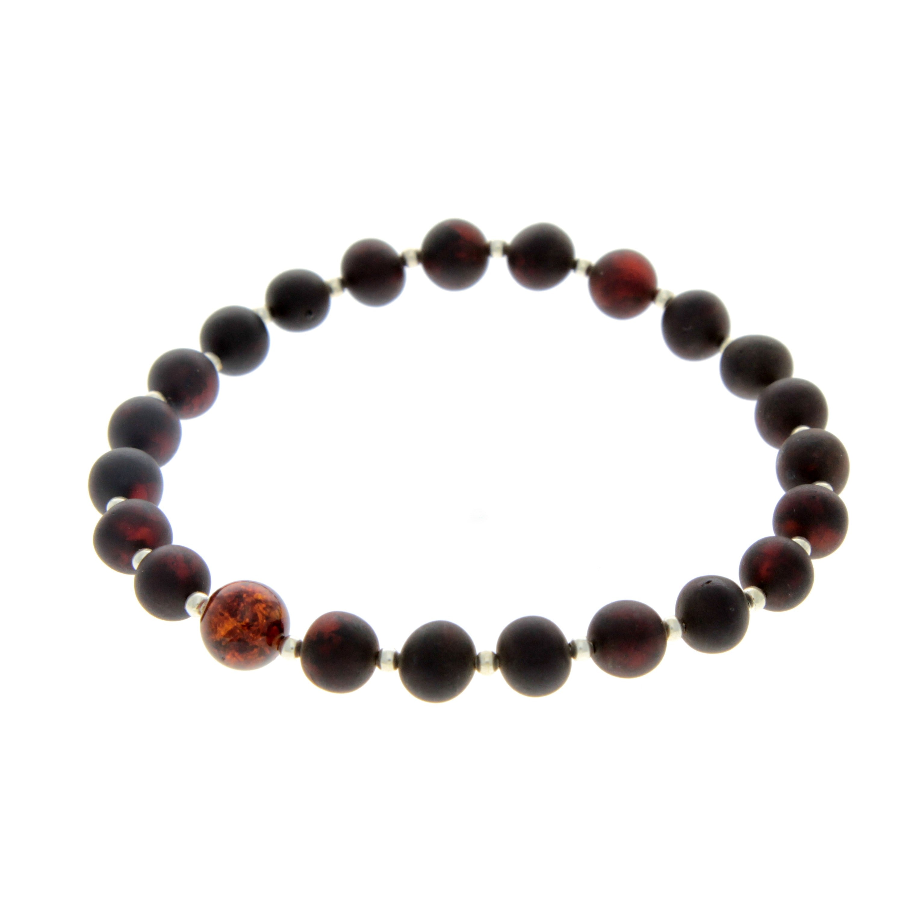 Genuine Baltic Amber Elastic Bracelet for Men - MB001