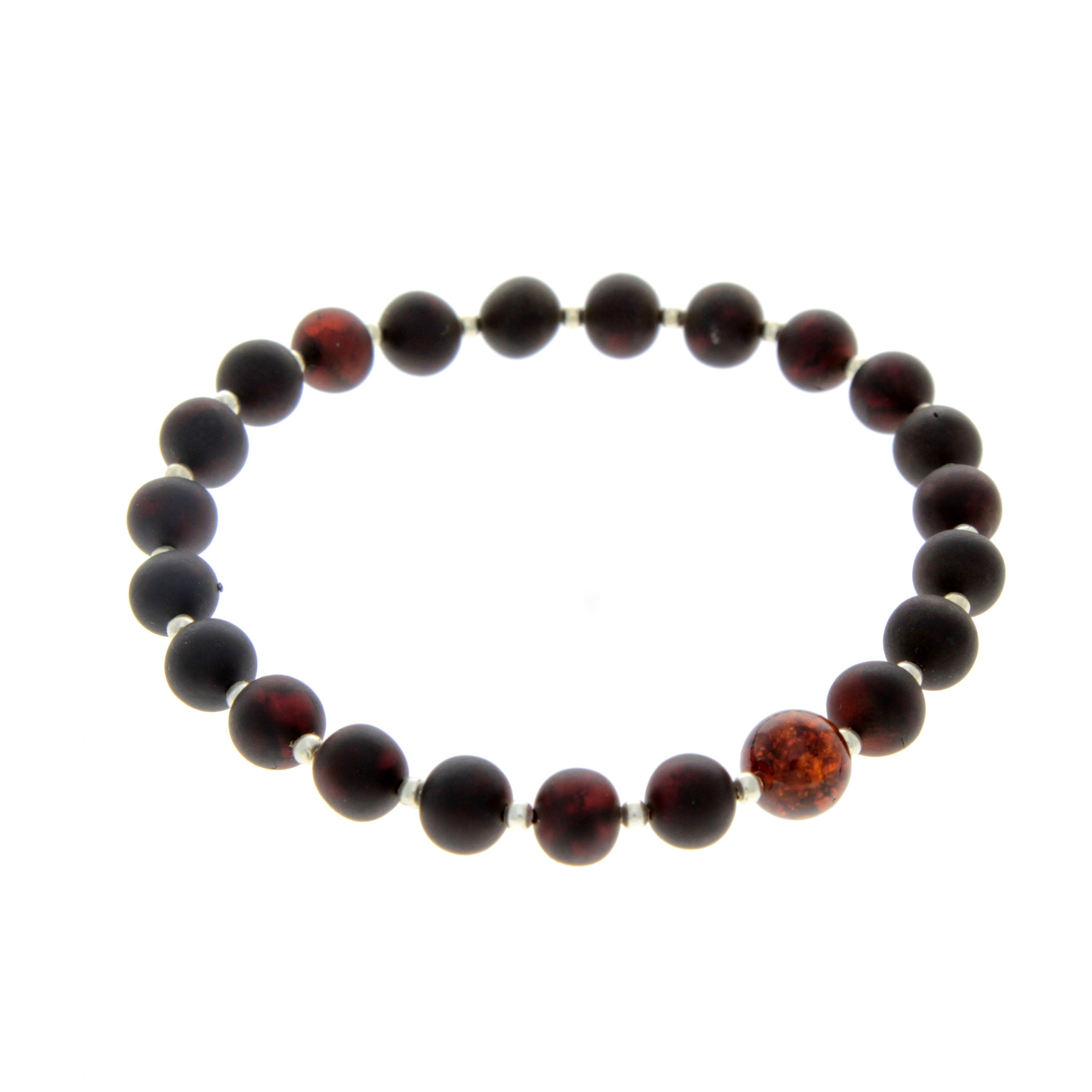 Genuine Baltic Amber Elastic Bracelet for Men - MB001