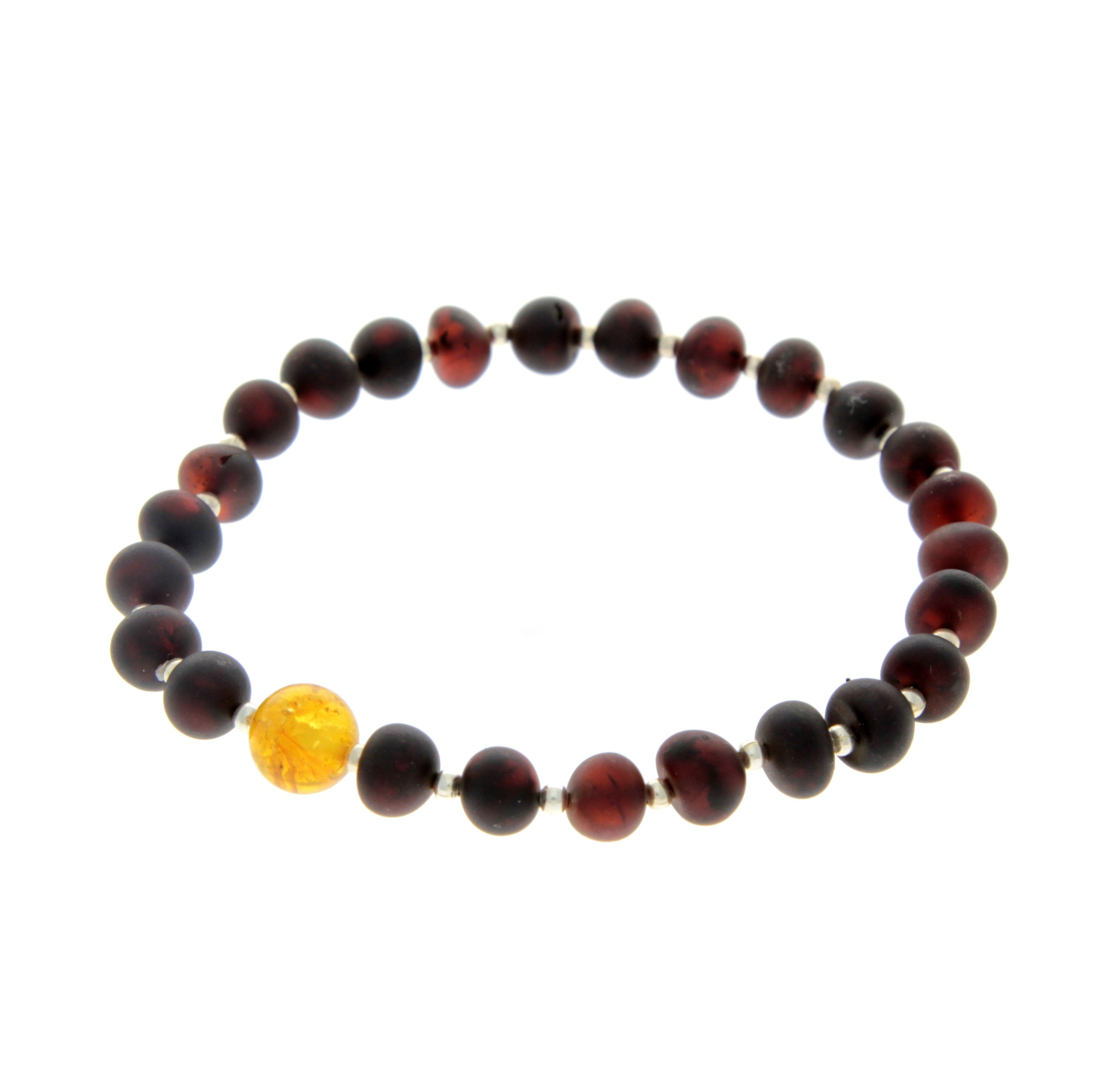 Genuine Baltic Amber Elastic Bracelet for Men - MB001