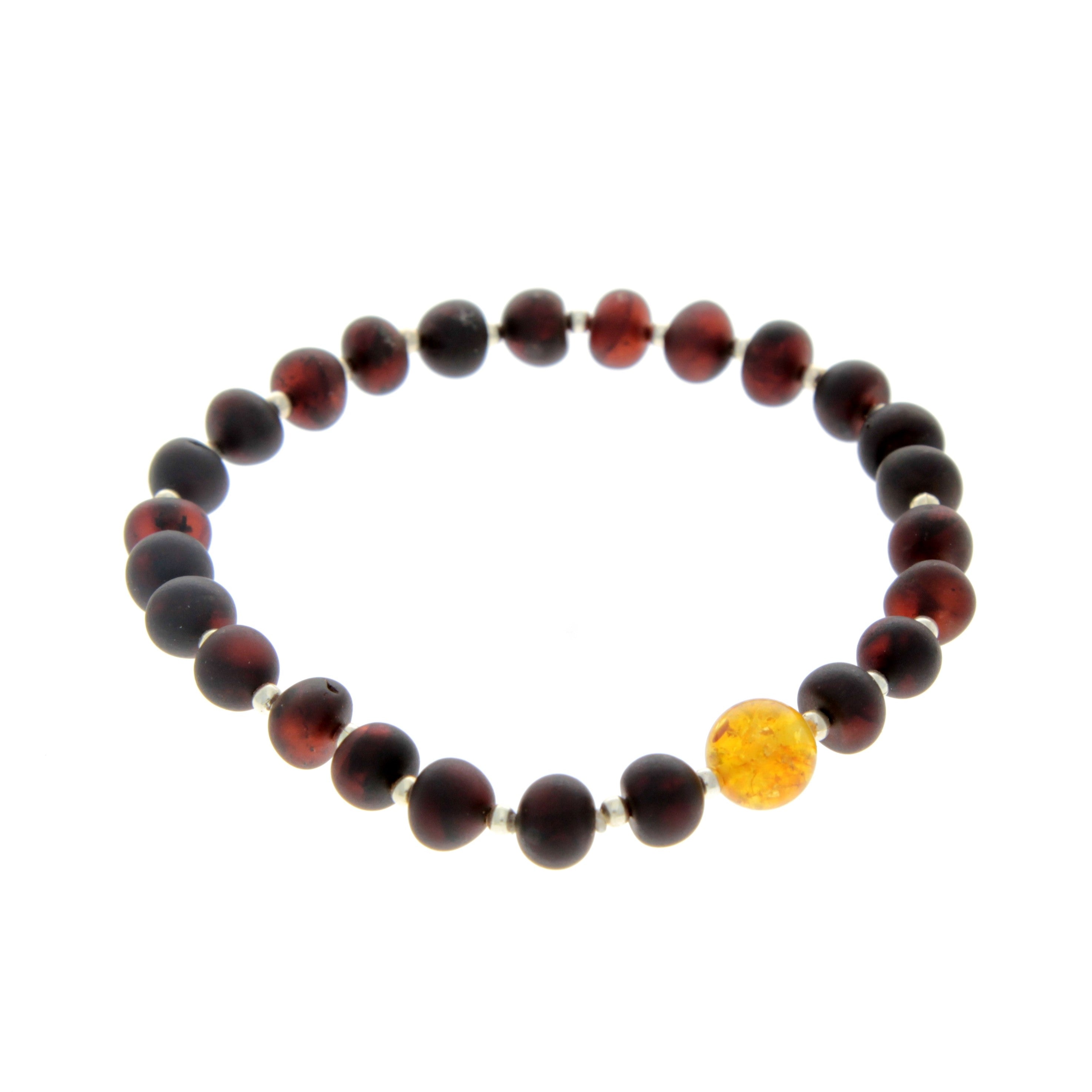 Genuine Baltic Amber Elastic Bracelet for Men - MB001