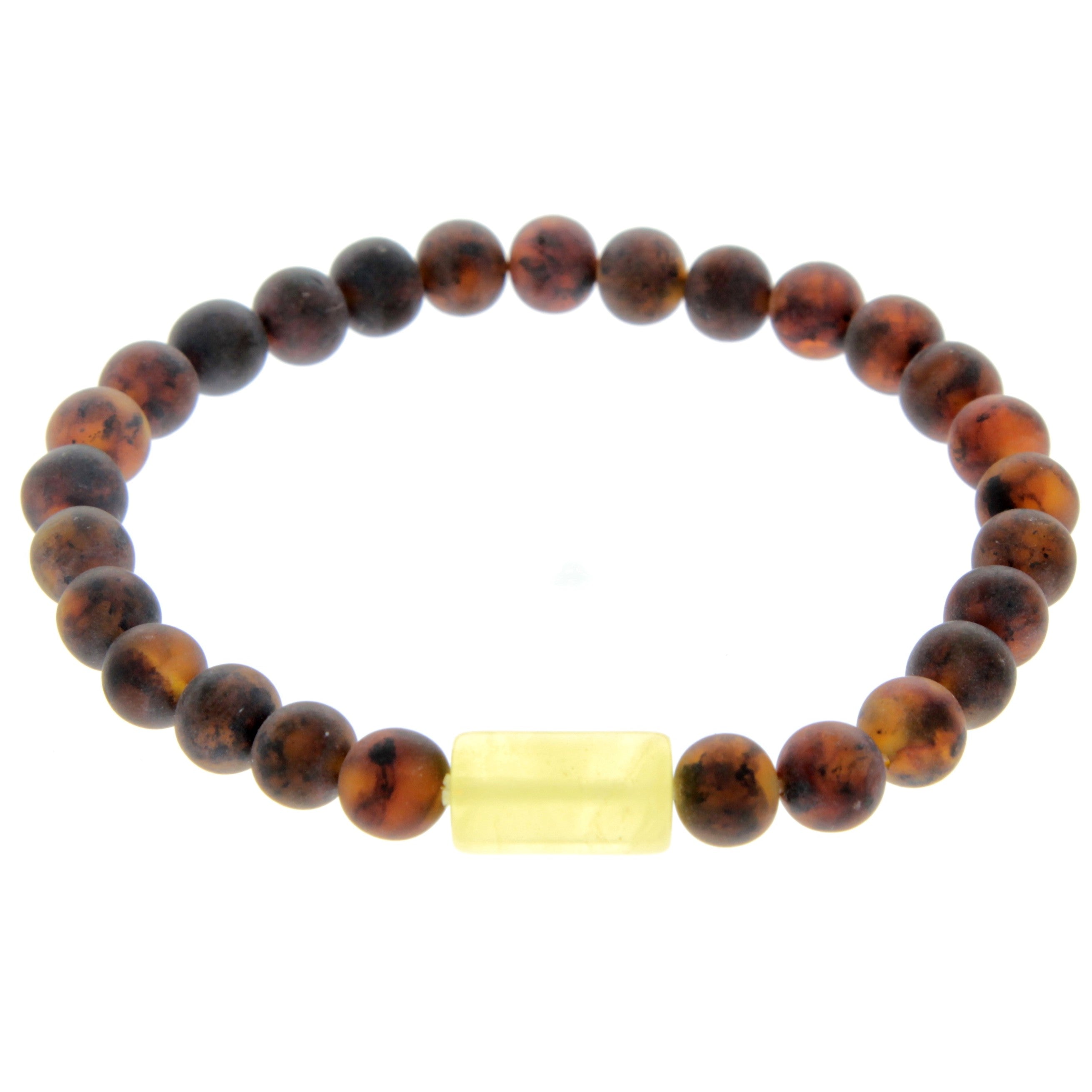 Genuine Baltic Amber Elastic Bracelet for Men - MB004