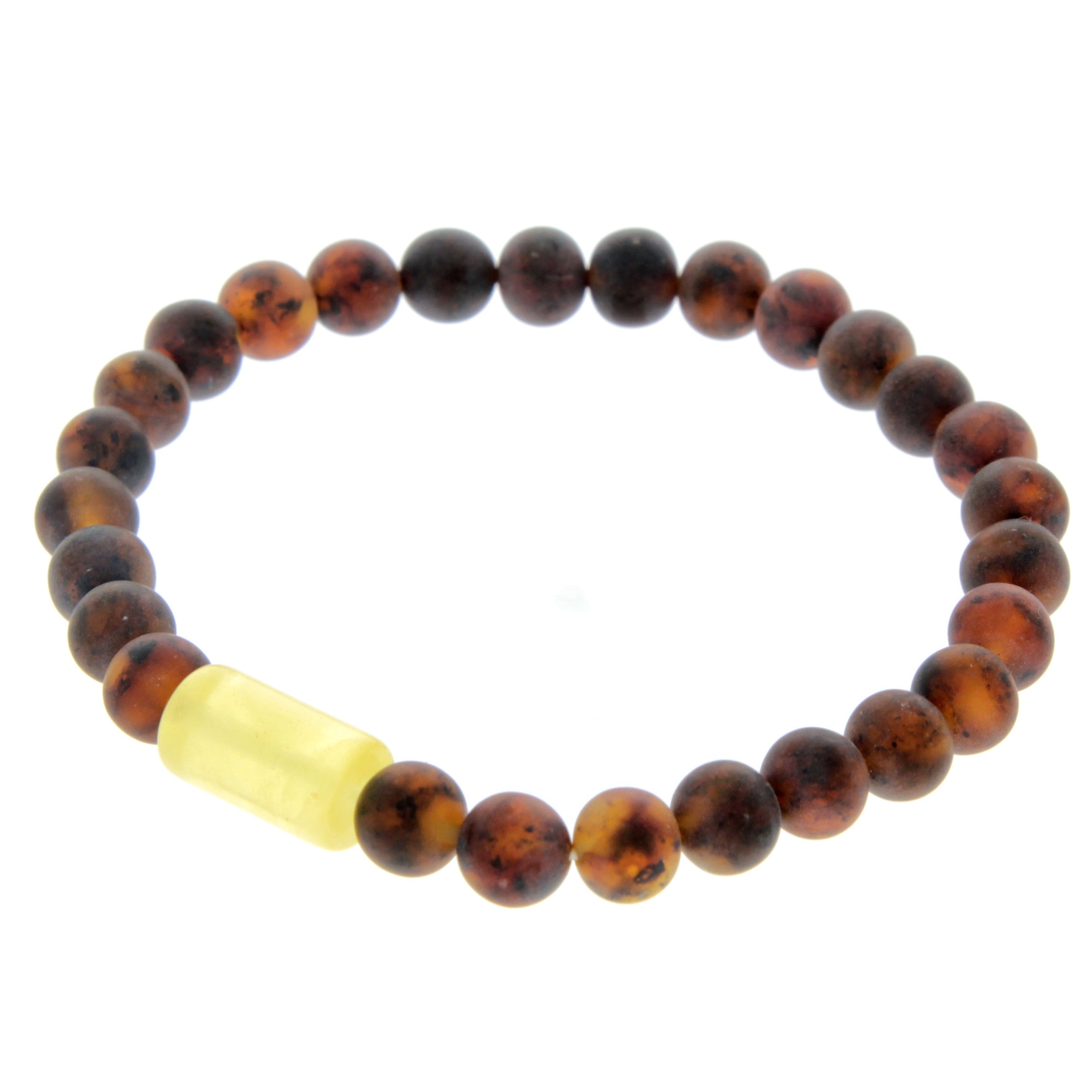 Genuine Baltic Amber Elastic Bracelet for Men - MB004