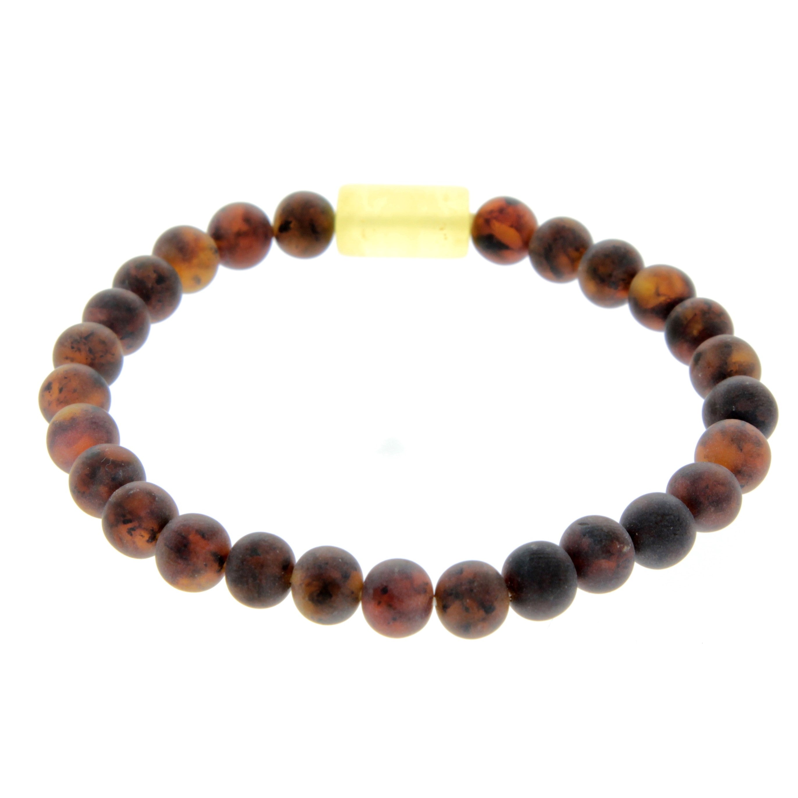 Genuine Baltic Amber Elastic Bracelet for Men - MB004