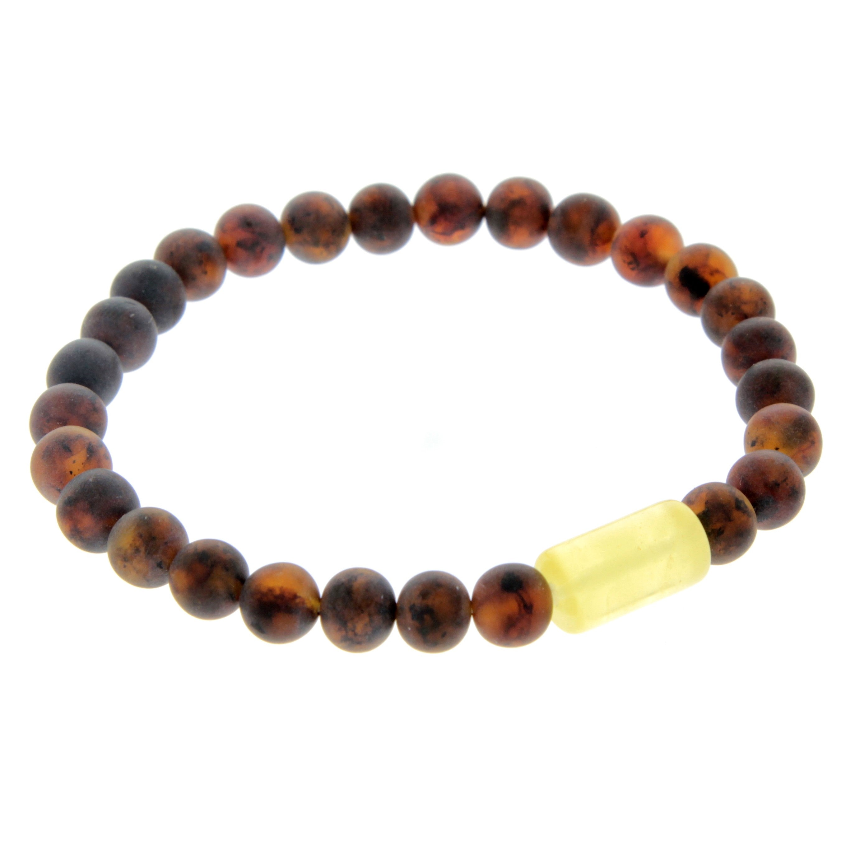 Genuine Baltic Amber Elastic Bracelet for Men - MB004