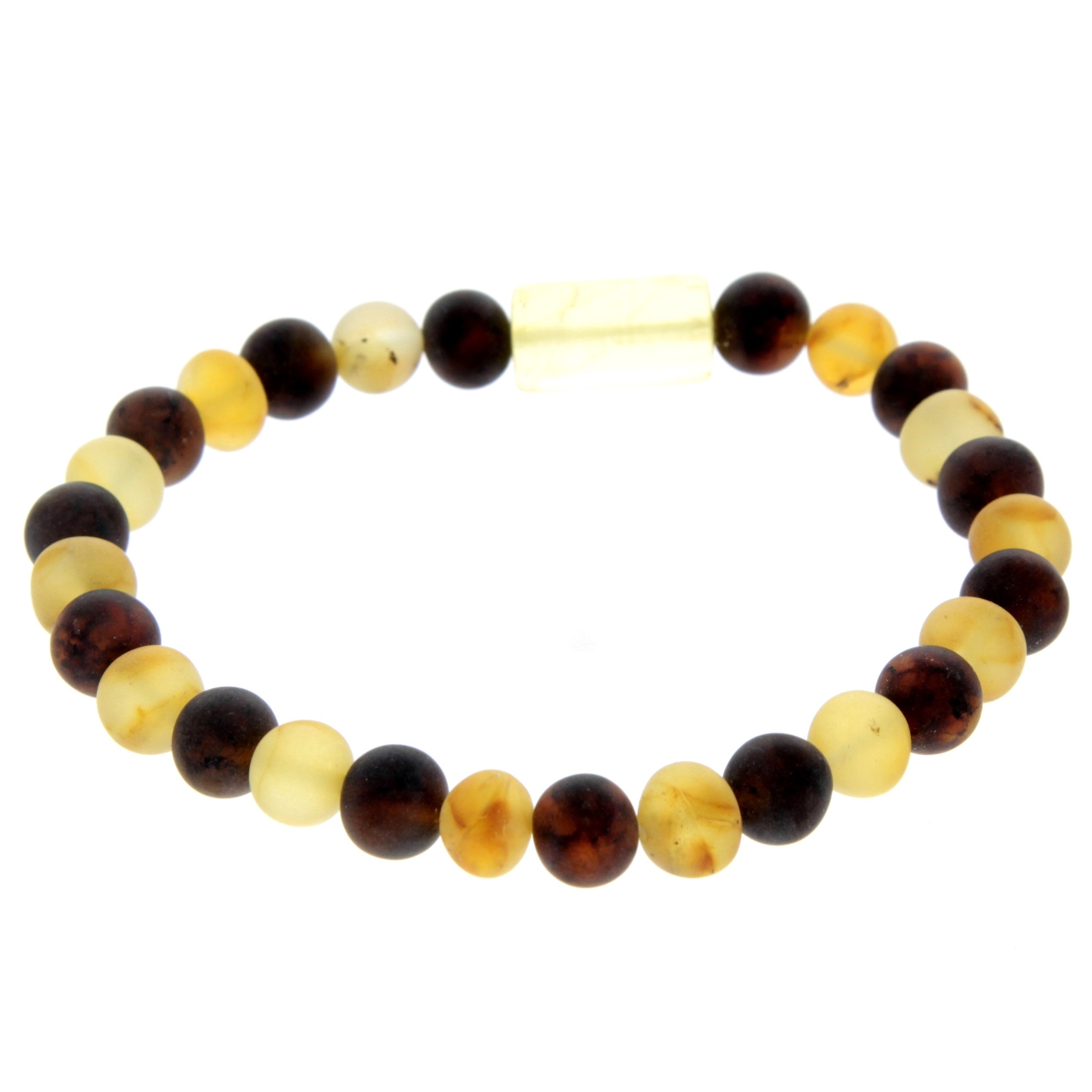 Genuine Baltic Amber Elastic Bracelet for Men - MB004