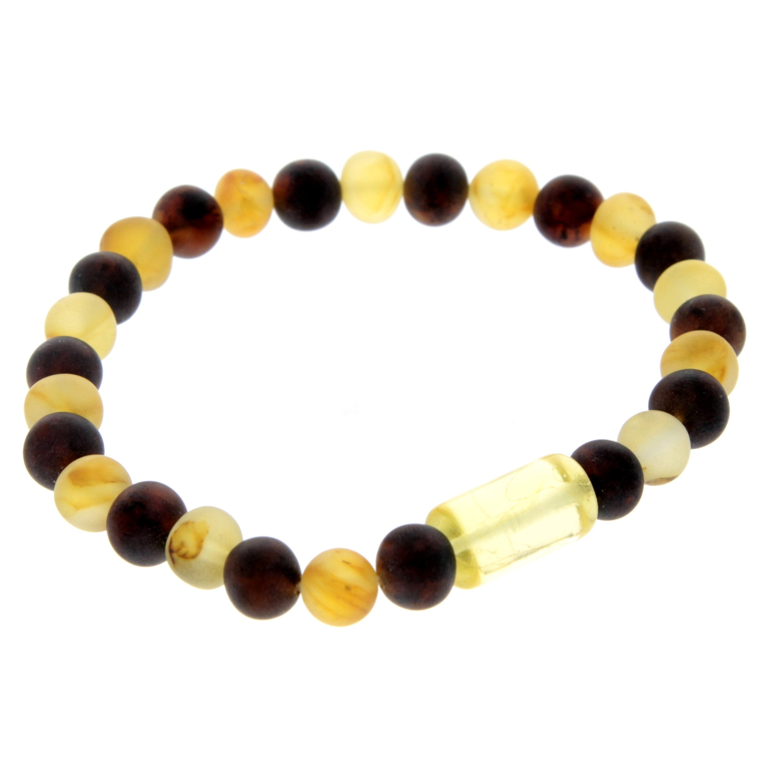 Genuine Baltic Amber Elastic Bracelet for Men - MB004