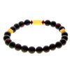 Genuine Baltic Amber Adjustable Beaded Bracelet for Men - MB024LM