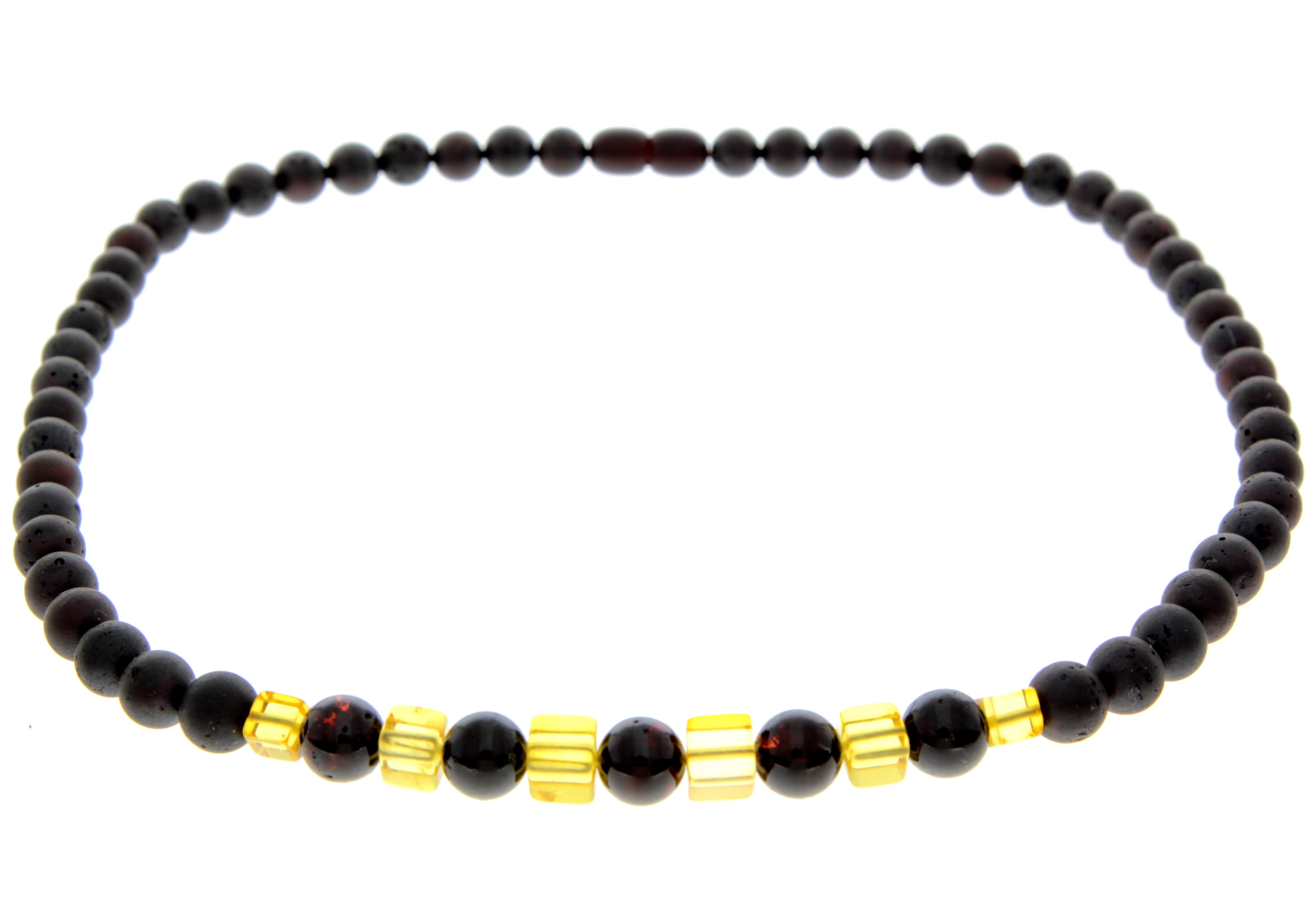 Genuine Baltic Amber Round Beads for Men / Unisex Beaded Necklace. MB025N