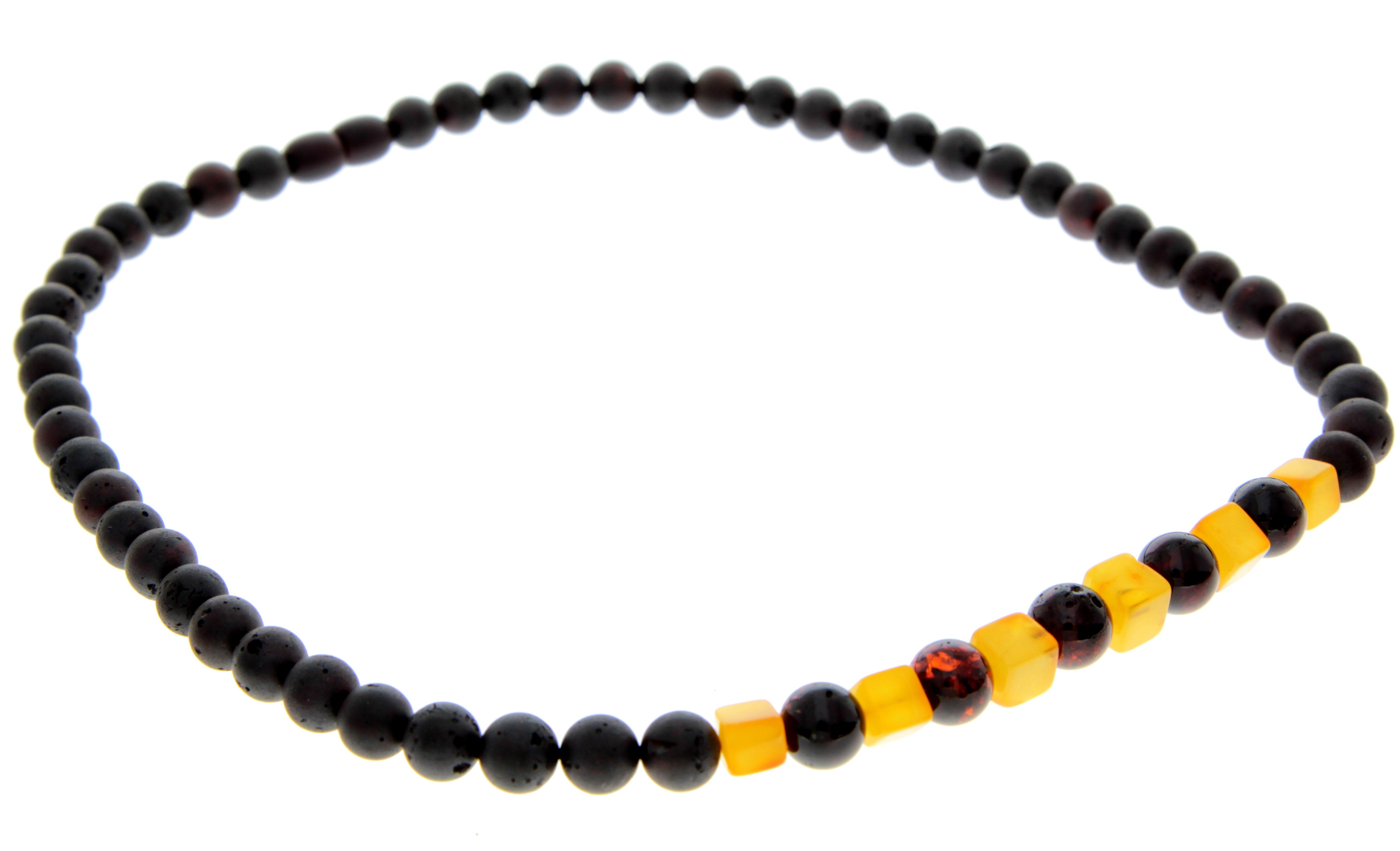 Genuine Baltic Amber Round Beads for Men / Unisex Beaded Necklace. MB025N