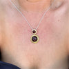 925 Sterling Silver 22 Carat Gold Plated with Genuine Baltic Amber Modern Pendant - MG200