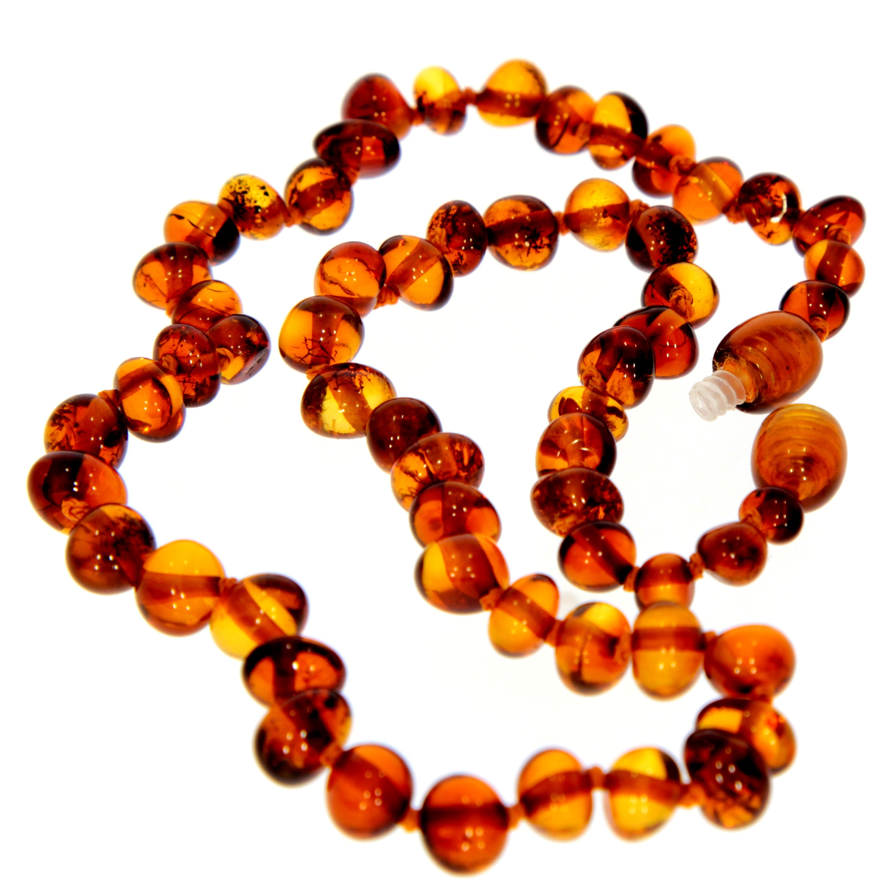 Genuine Baltic Amber Polished Baroque Beaded Necklace in various colours & sizes. All beads knotted in between.