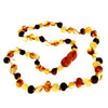 Genuine Baltic Amber Polished Baroque Beaded Necklace in various colours & sizes. All beads knotted in between.