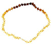 Genuine Baltic Amber Cube Faceted Beads for Men / Unisex Beaded Necklace - NE0197