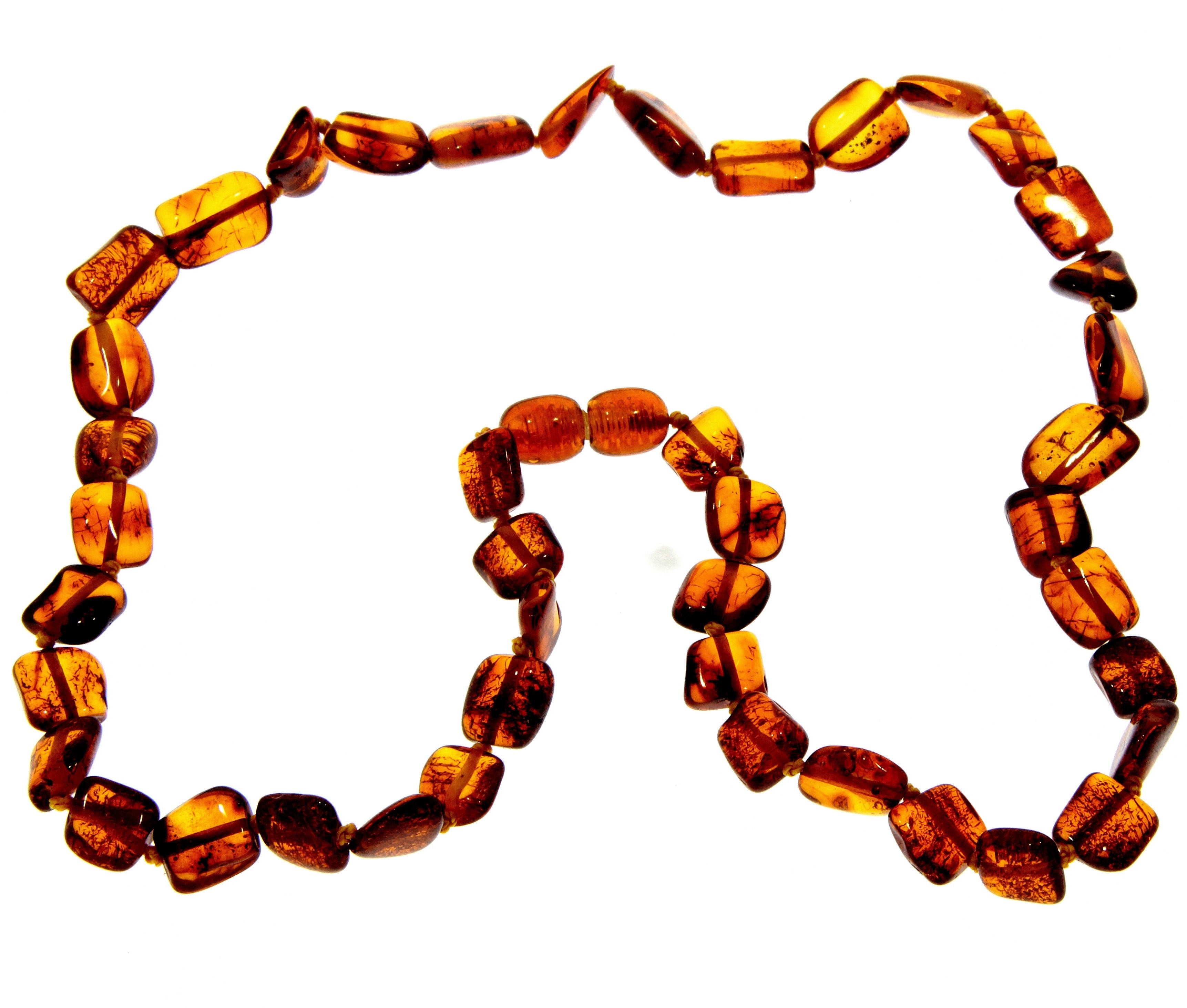 Genuine Baltic Amber Chips Style Luxurious Necklace - NE0199