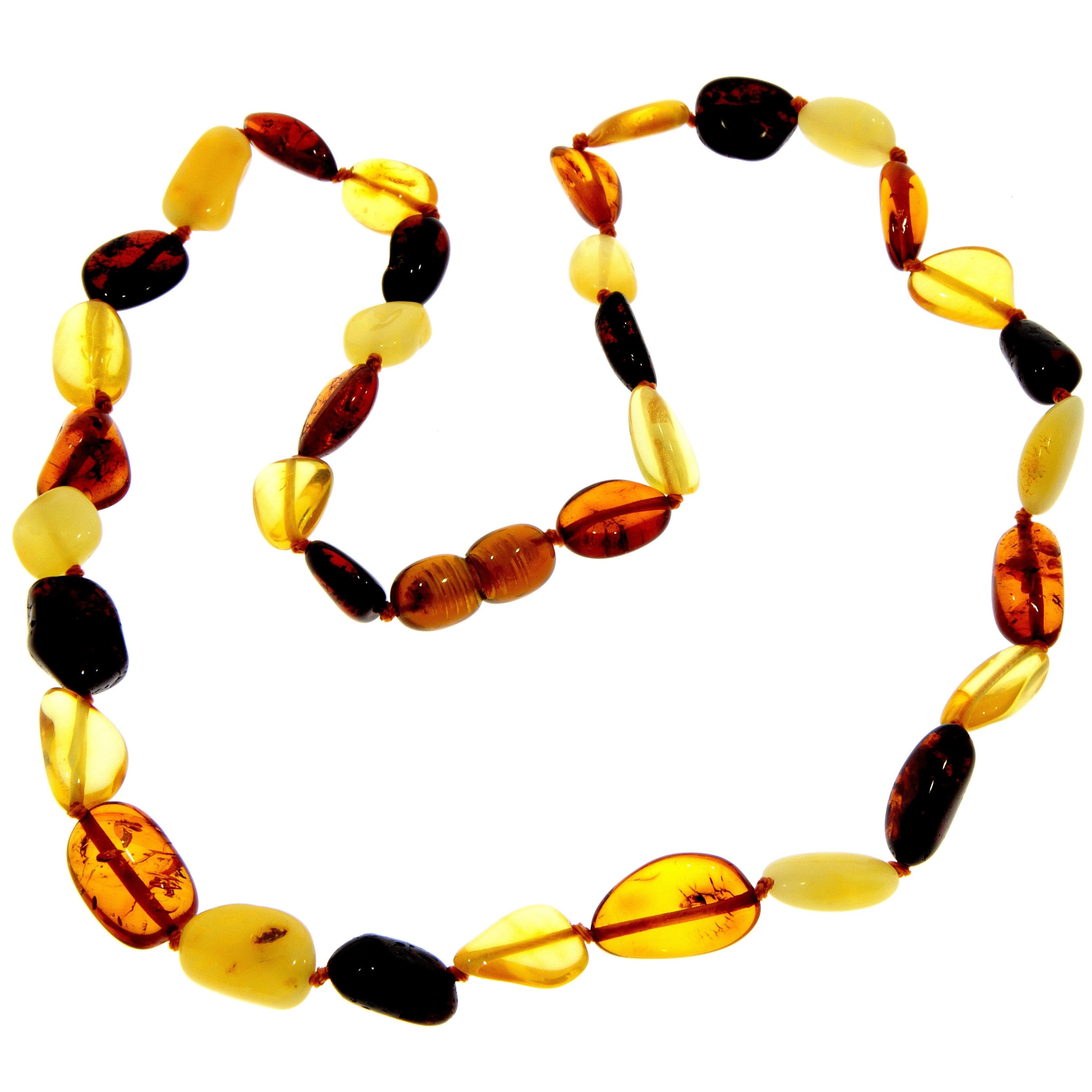 Genuine Baltic Amber Chips Style Luxurious Necklace - NE0199