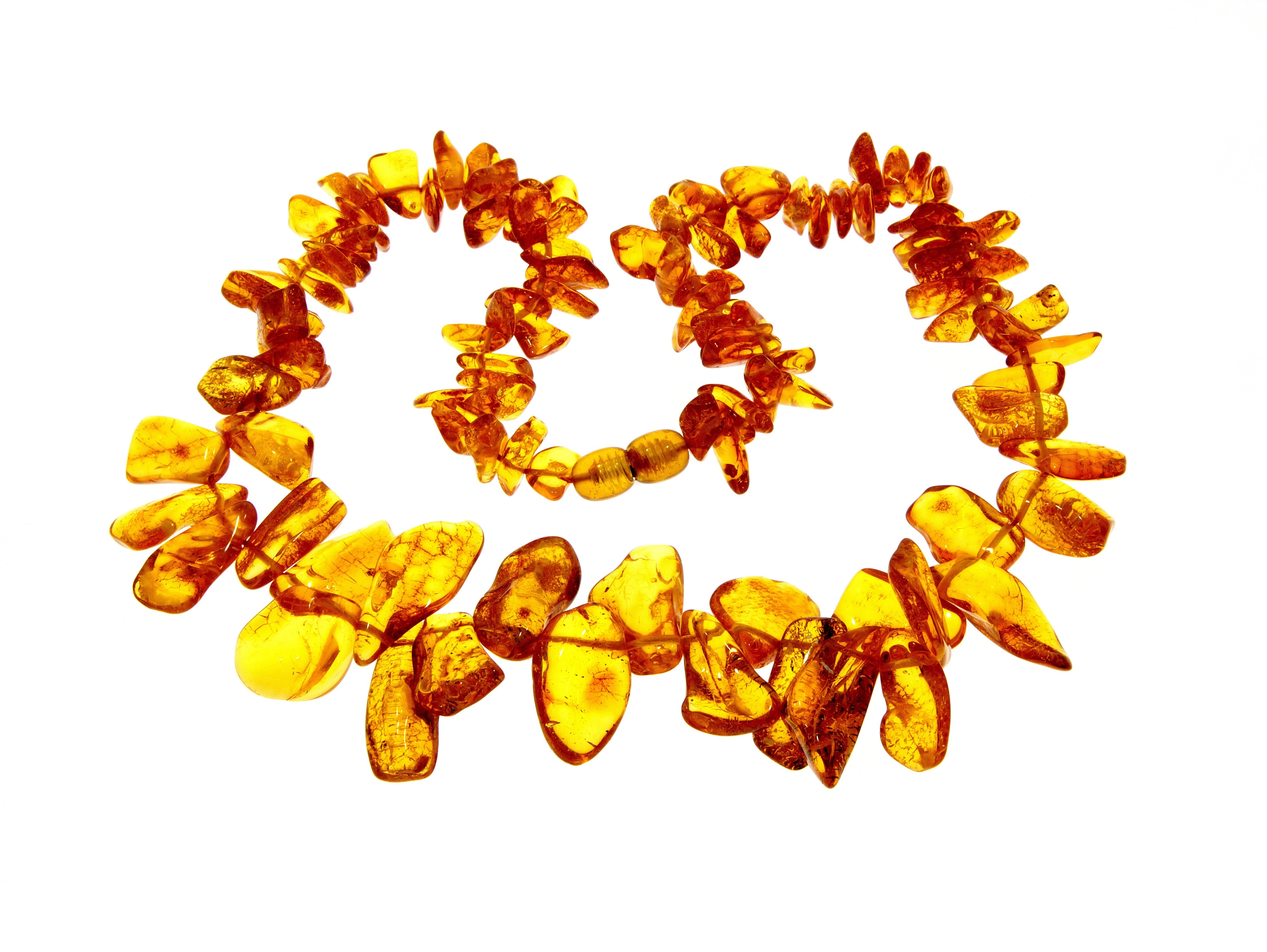 Genuine Baltic Amber Chips Style Luxurious Necklace - NE0200