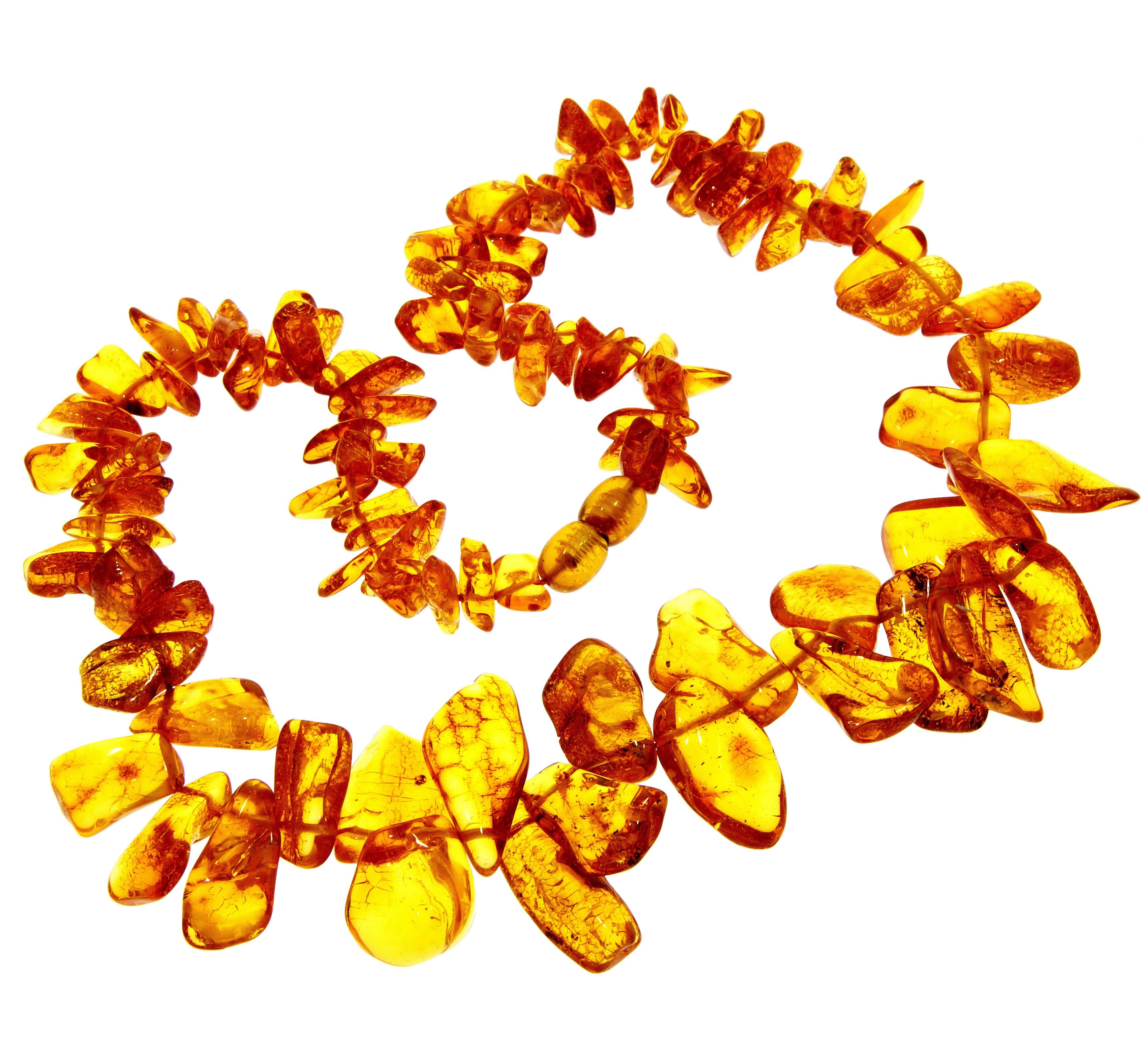 Genuine Baltic Amber Chips Style Luxurious Necklace - NE0200