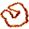 Genuine Baltic Amber Polished Baroque Beaded Necklace in various colours & sizes. All beads knotted in between.