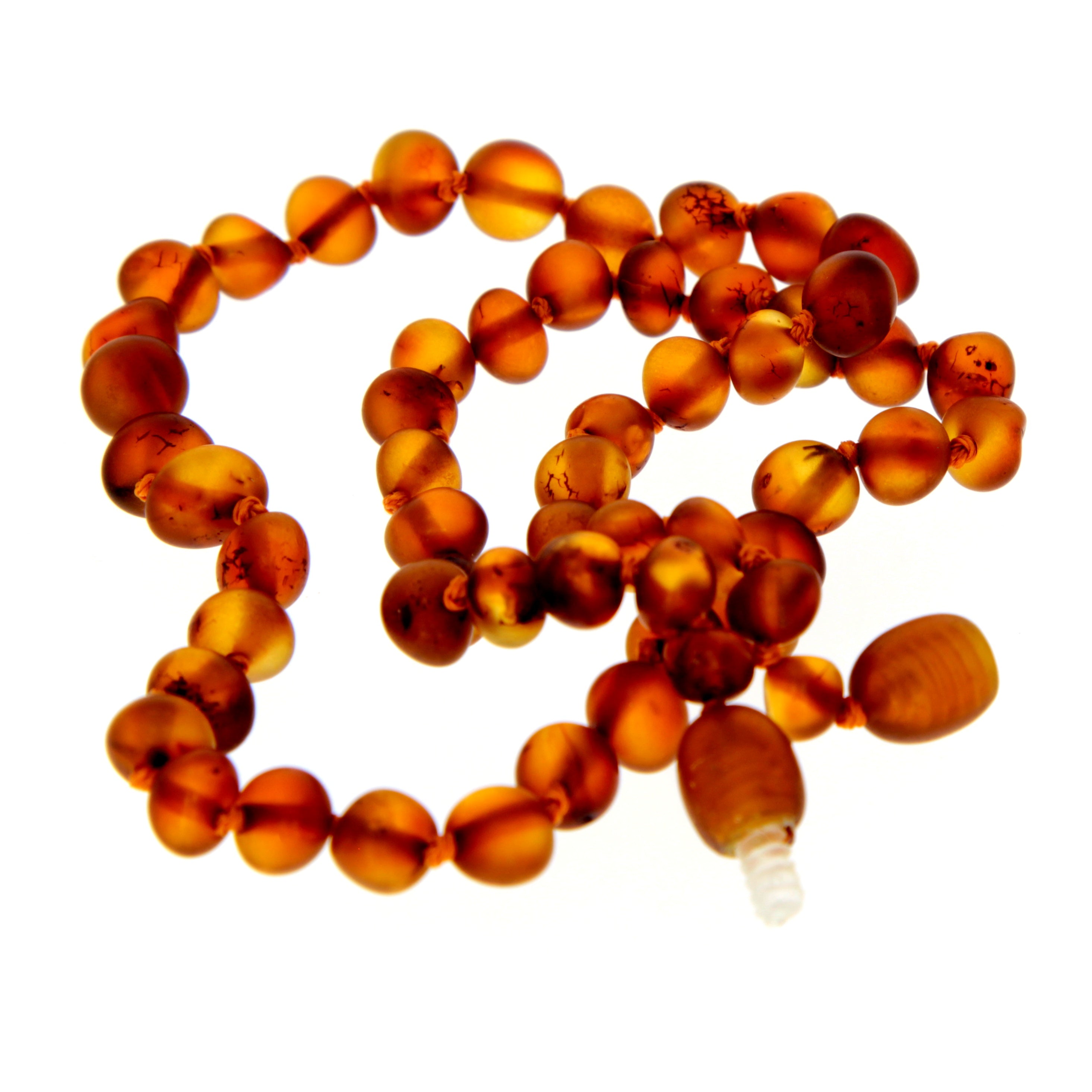 Genuine Baltic Amber Polished Baroque Beaded Necklace in various colours & sizes. All beads knotted in between.