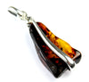 925 Sterling Silver & Genuine Cognac Baltic Amber Exlusive Unique Pendant - PD1530