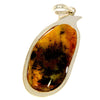 925 Sterling Silver & Genuine Lemon Baltic Amber Exlusive Unique Pendant - PD1902