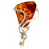 925 Sterling Silver & Genuine Cognac Baltic Amber Exlusive Unique Pendant - PD1928