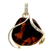 925 Sterling Silver & Genuine Cognac Baltic Amber Exlusive Unique Pendant - PD1945