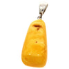 925 Sterling Silver & Genuine Lemon Baltic Amber Exlusive Unique Pendant - PD1994