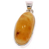 925 Sterling Silver & Genuine Lemon Baltic Amber Exlusive Unique Pendant - PD2054