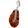 925 Sterling Silver & Genuine Lemon Baltic Amber Exlusive Unique Pendant - PD2073