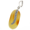 925 Sterling Silver & Genuine Lemon Baltic Amber Exlusive Unique Pendant - PD2075