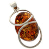 925 Sterling Silver & Genuine Green Baltic Amber Exlusive Unique Pendant - PD2092