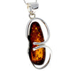 925 Sterling Silver & Genuine Cognac Baltic Amber Exlusive Unique Pendant - PD2176