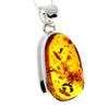 925 Sterling Silver & Genuine Cognac Baltic Amber Exlusive Unique Pendant - PD2247